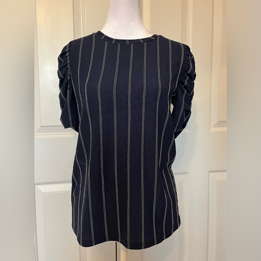 Navy Striped Women's Top
